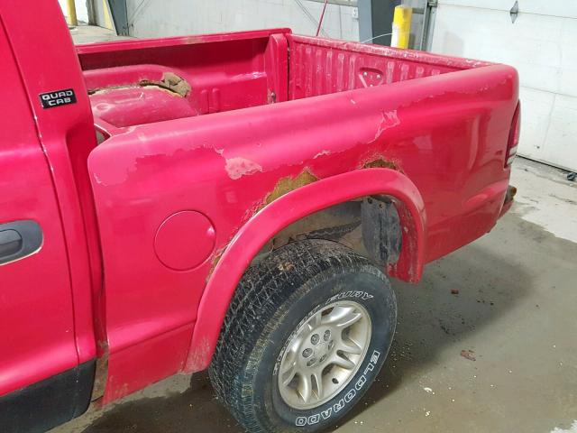 1B7GG2AN41S143717 - 2001 DODGE DAKOTA QUA RED photo 10