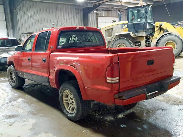 1B7GG2AN41S143717 - 2001 DODGE DAKOTA QUA RED photo 3