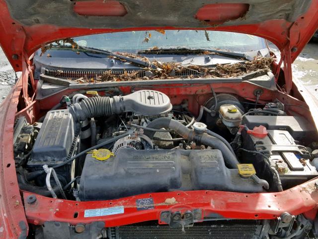 1B7GL22X61S193692 - 2001 DODGE DAKOTA RED photo 7