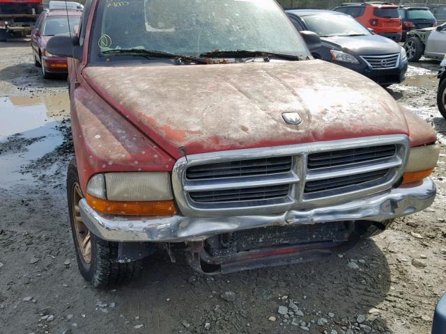 1B7GL22X61S193692 - 2001 DODGE DAKOTA RED photo 9