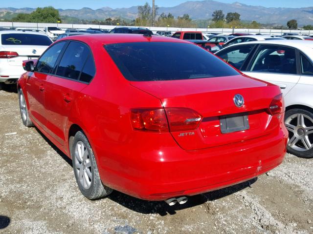 3VWLL7AJ4CM314690 - 2012 VOLKSWAGEN JETTA TDI RED photo 3