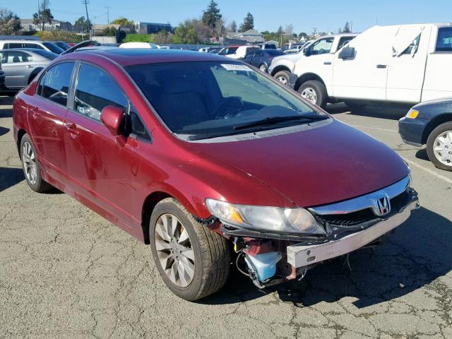 19XFA168X9E028371 - 2009 HONDA CIVIC EX RED photo 1