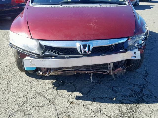 19XFA168X9E028371 - 2009 HONDA CIVIC EX RED photo 9