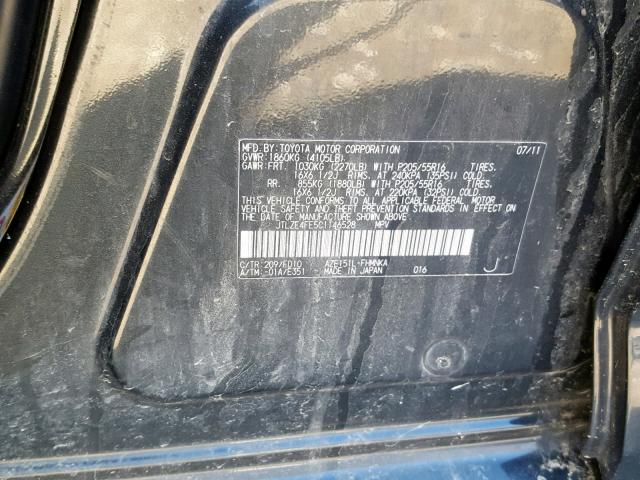 JTLZE4FE5C1146528 - 2012 TOYOTA SCION XB BLACK photo 10