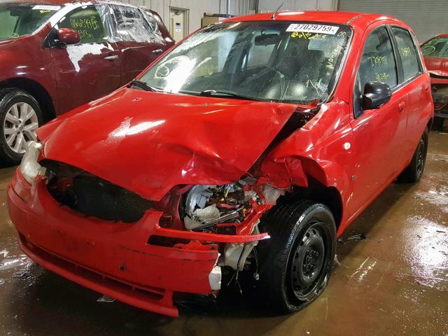 KL1TD66618B099189 - 2008 CHEVROLET AVEO BASE წითელი ფოტო 2