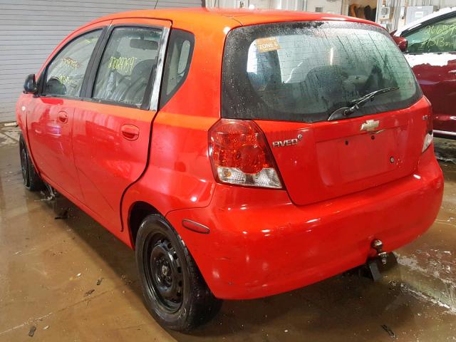 KL1TD66618B099189 - 2008 CHEVROLET AVEO BASE წითელი ფოტო 3