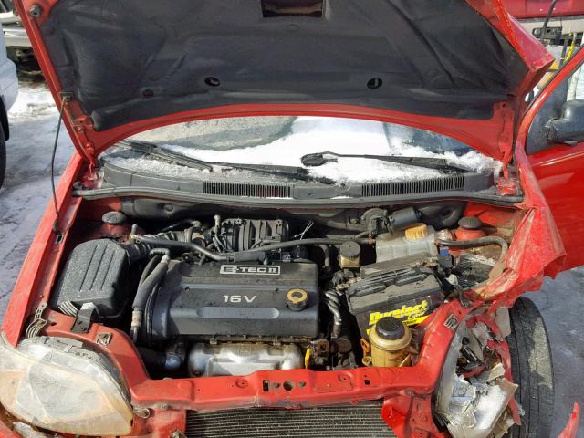 KL1TD66618B099189 - 2008 CHEVROLET AVEO BASE წითელი ფოტო 7