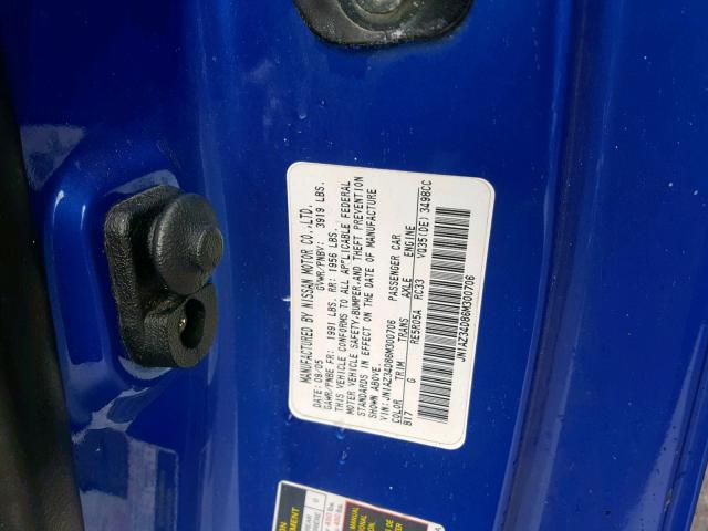 JN1AZ34D86M300706 - 2006 NISSAN 350Z COUPE BLUE photo 10