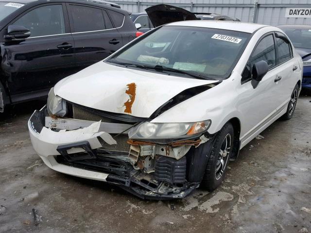 2HGFA16219H030236 - 2009 HONDA CIVIC DX WHITE photo 2