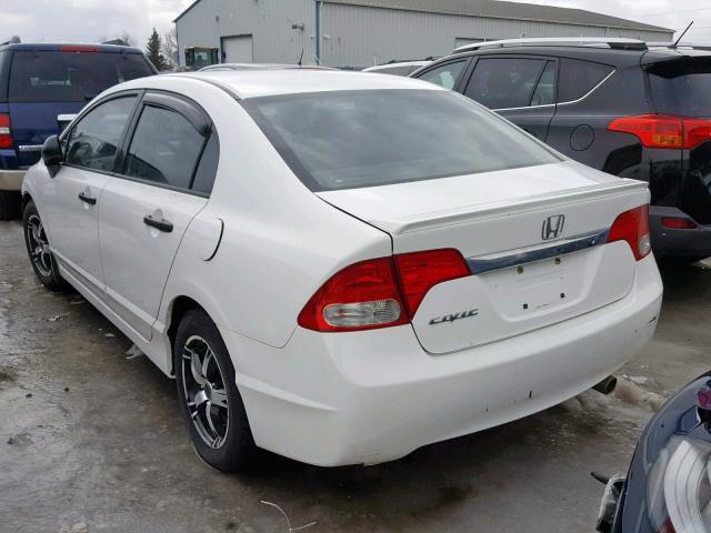 2HGFA16219H030236 - 2009 HONDA CIVIC DX WHITE photo 3