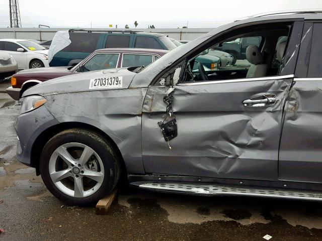 4JGDA5HB5GA655238 - 2016 MERCEDES-BENZ GLE 350 4M SILVER photo 9