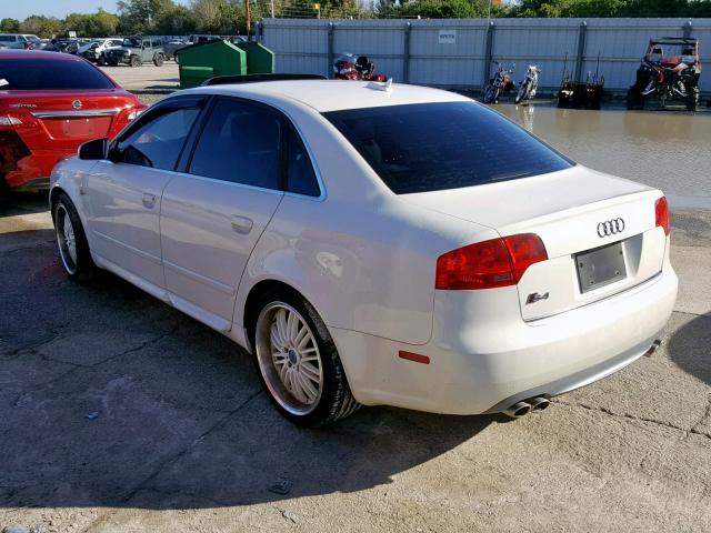 WAUGL68E85A476147 - 2005 AUDI NEW S4 QUA WHITE photo 3