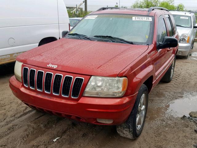 1J8GX58J72C130016 - 2002 JEEP GRAND CHER RED photo 2