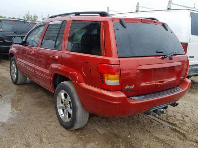 1J8GX58J72C130016 - 2002 JEEP GRAND CHER RED photo 3