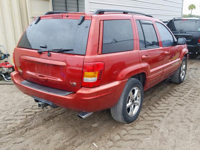 1J8GX58J72C130016 - 2002 JEEP GRAND CHER RED photo 4