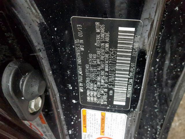 JF1ZNAA13D1718251 - 2013 TOYOTA SCION FR-S BLACK photo 10