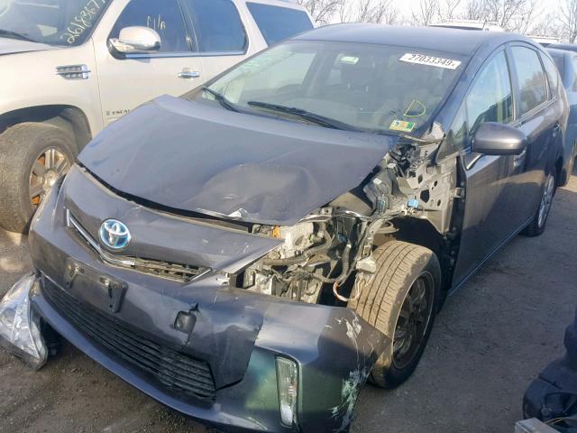 JTDZN3EU8EJ014655 - 2014 TOYOTA PRIUS V GRAY photo 2