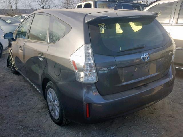 JTDZN3EU8EJ014655 - 2014 TOYOTA PRIUS V GRAY photo 3