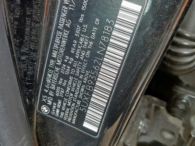 5UXFB93562LN78183 - 2002 BMW X5 4.6IS BLACK photo 10