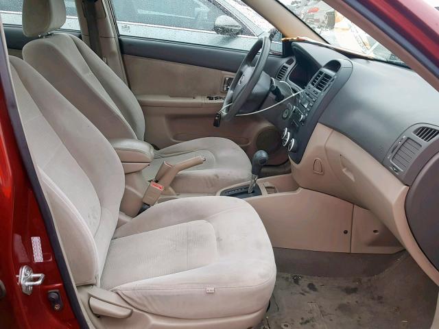 KNAFE122975461823 - 2007 KIA SPECTRA EX RED photo 5