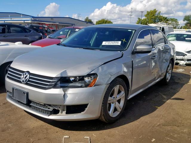 1VWBP7A30DC030834 - 2013 VOLKSWAGEN PASSAT SE GRAY photo 2