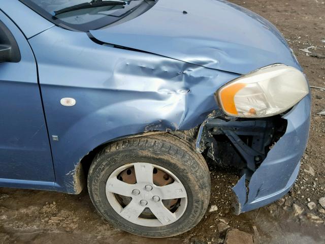 KL1TD566X7B164341 - 2007 CHEVROLET AVEO BASE Көк фото 9