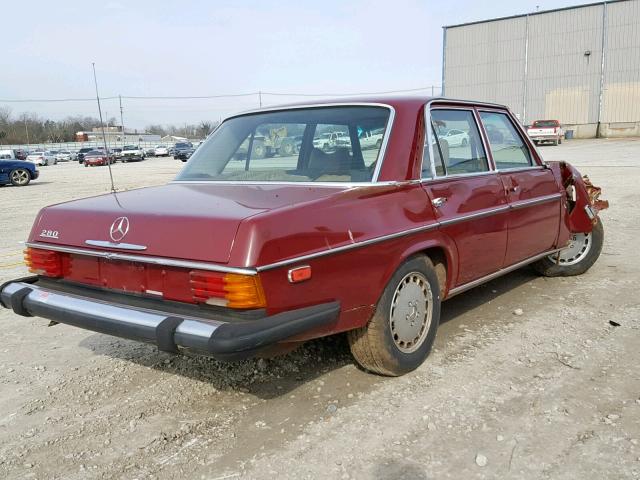 11406012122632 - 1976 MERCEDES-BENZ 280 BURGUNDY photo 4