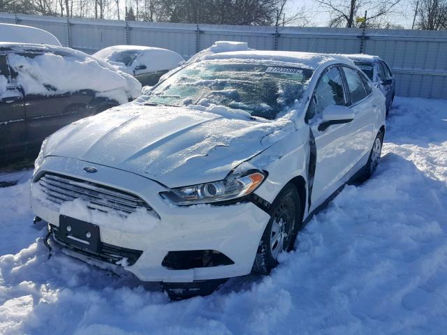 3FA6P0G75DR182069 - 2013 FORD FUSION S WHITE photo 2