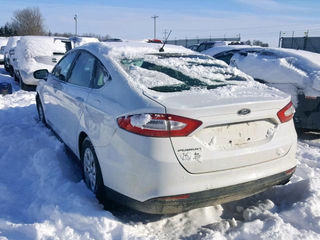 3FA6P0G75DR182069 - 2013 FORD FUSION S WHITE photo 3