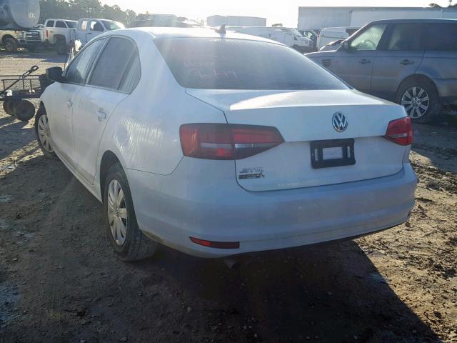 3VW2K7AJ1FM294241 - 2015 VOLKSWAGEN JETTA BASE WHITE photo 3