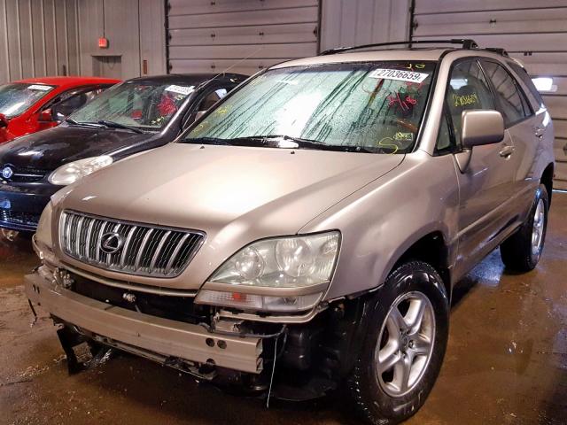 JTJHF10U710198598 - 2001 LEXUS RX 300 BEIGE photo 2