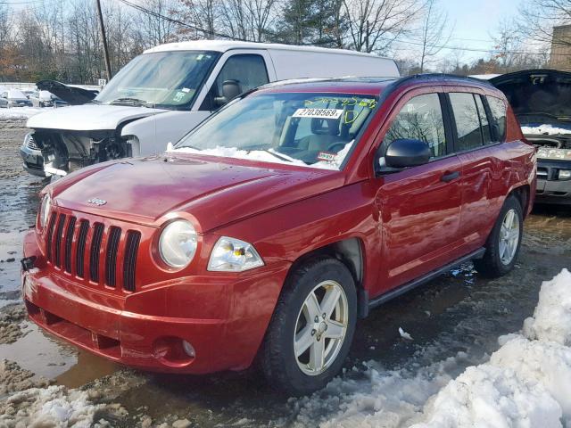 1J8FF47W67D123095 - 2007 JEEP COMPASS RED photo 2