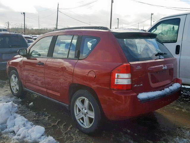 1J8FF47W67D123095 - 2007 JEEP COMPASS RED photo 3