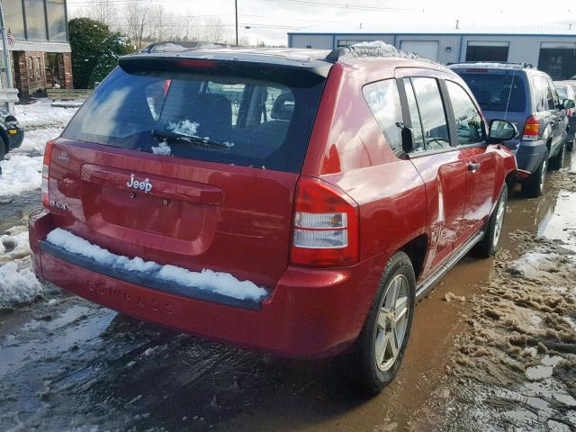 1J8FF47W67D123095 - 2007 JEEP COMPASS RED photo 4