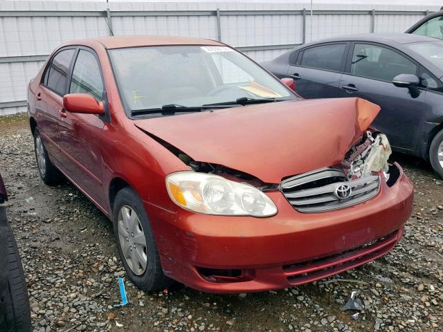 1NXBR32E73Z002507 - 2003 TOYOTA COROLLA SE ORANGE photo 1