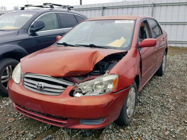 1NXBR32E73Z002507 - 2003 TOYOTA COROLLA SE ORANGE photo 2