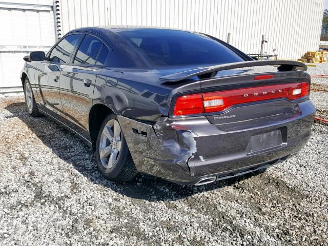 2C3CDXBG5DH610258 - 2013 DODGE CHARGER SE GRAY photo 3