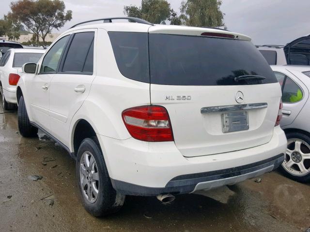 4JGBB86E26A021645 - 2006 MERCEDES-BENZ ML 350 WHITE photo 3