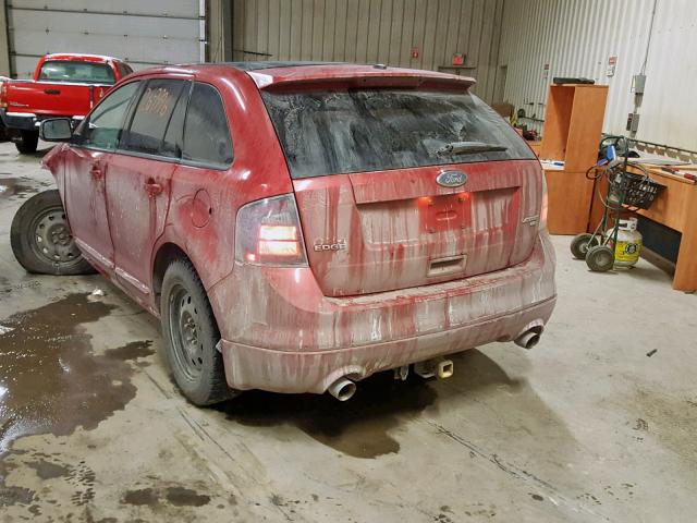 2FMDK4AC5ABA23829 - 2010 FORD EDGE SPORT RED photo 3