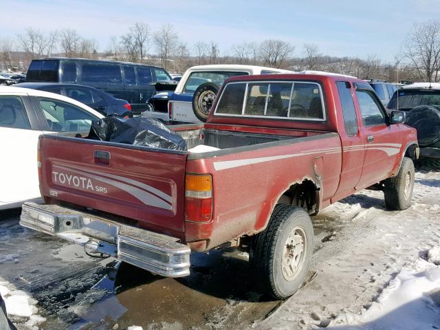 JT4VN13G1P5121252 - 1993 TOYOTA PICKUP 1/2 RED photo 4