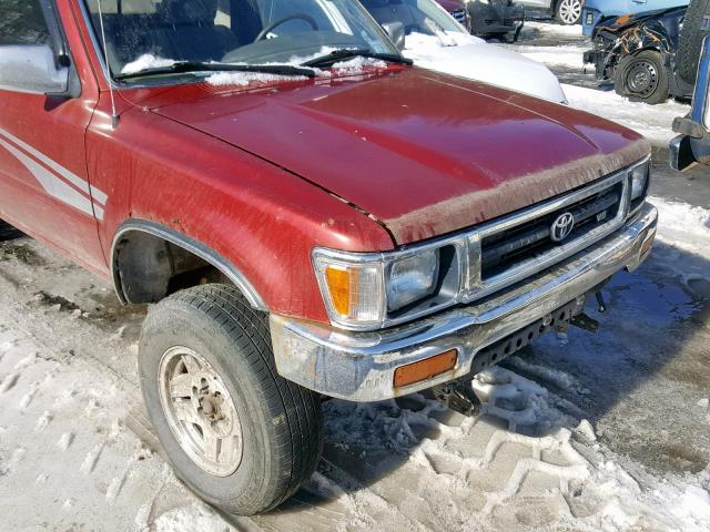 JT4VN13G1P5121252 - 1993 TOYOTA PICKUP 1/2 RED photo 9