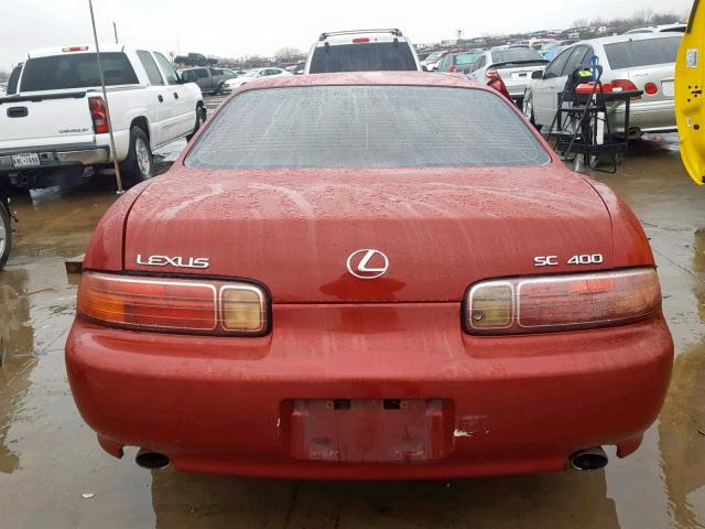 JT8CH32Y6X1001960 - 1999 LEXUS SC 400 RED photo 10