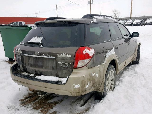 4S4BP86C284344580 - 2008 SUBARU OUTBACK 3. BROWN photo 4