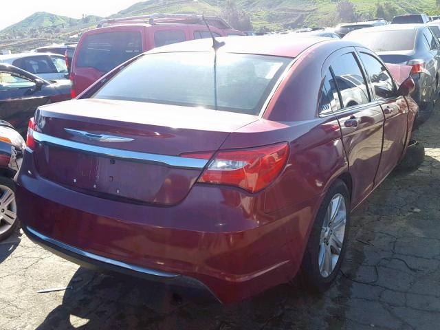 1C3CCBAB6DN670195 - 2013 CHRYSLER 200 LX BURGUNDY photo 4