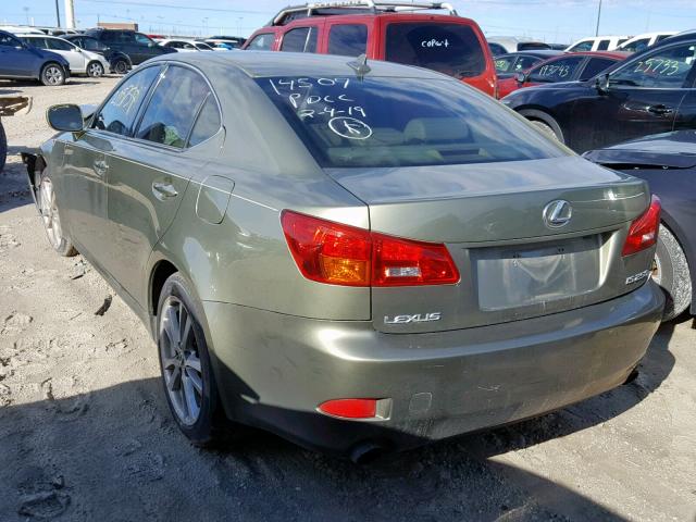 JTHBK262575038634 - 2007 LEXUS IS 250 GREEN photo 3