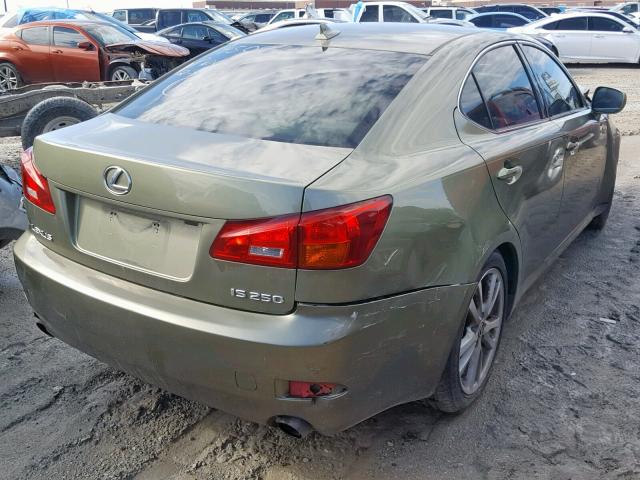 JTHBK262575038634 - 2007 LEXUS IS 250 GREEN photo 4