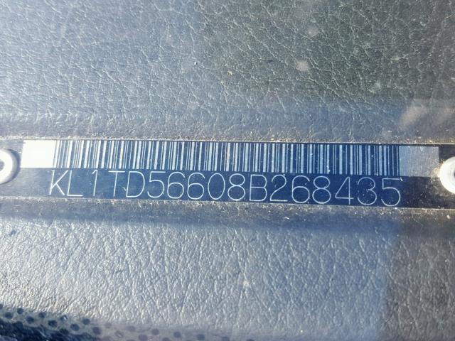 KL1TD56608B268435 - 2008 CHEVROLET AVEO BASE ნაცრისფერი ფოტო 10