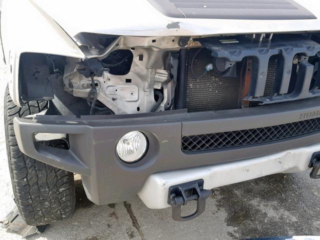 5GTEN13E188158700 - 2008 HUMMER H3 GRAY photo 9