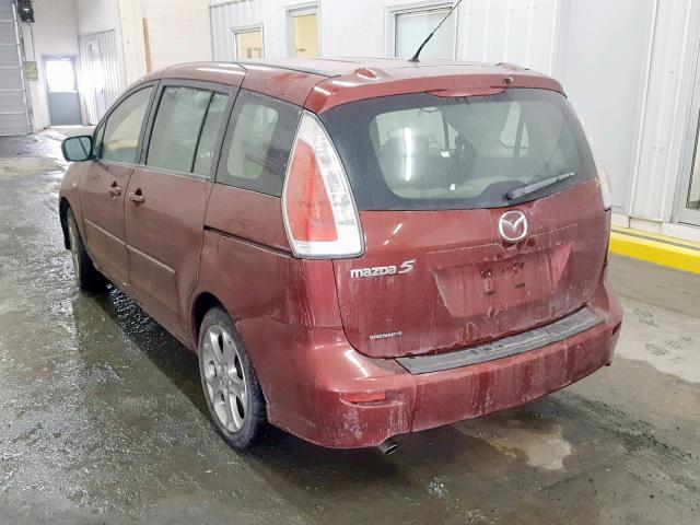 JM1CR293680326294 - 2008 MAZDA 5 MAROON photo 3