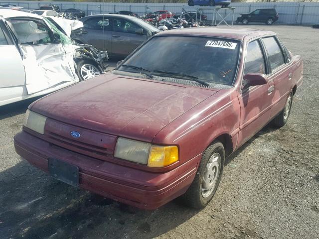 2FAPP37U4NB152413 - 1992 FORD TEMPO LX RED photo 2